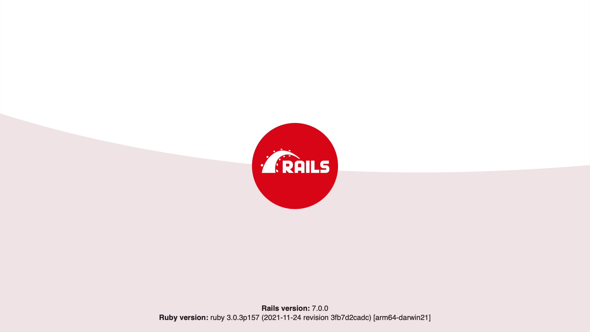 Rails startup page screenshot